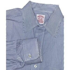 Brooks Brothers EST 1818 Men's Sz 15.5-5 Pinstripe Button Up Blue/White Cotton